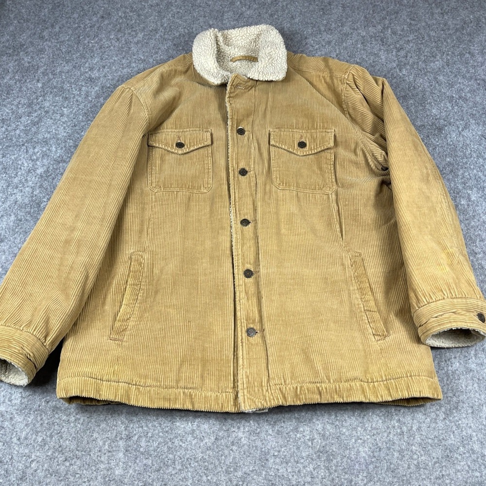 Vintage Y2K Gap Corduroy Sherpa Lined Trucker Jacket Mens Large Tan Western